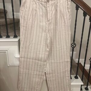 NWT Banana Republic Cream Pinstripe Pants-Size 16